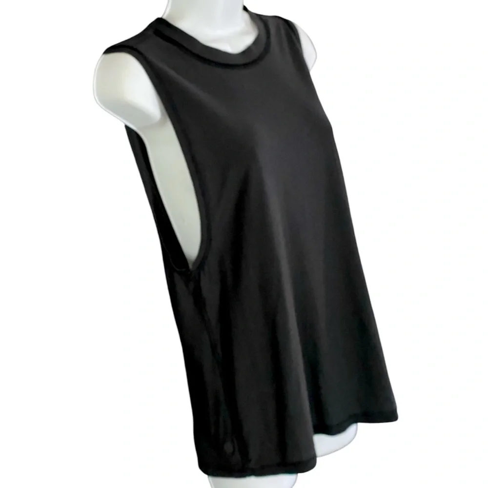 Lululemon All Yours Boyfriend Tank Top Size 6 Black Pima Cotton